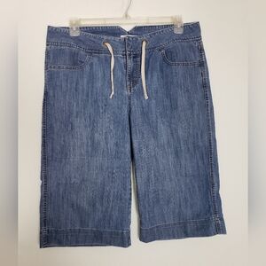 Size 16 Bermuda Capri Denim Merona Shorts w/ Drawstring Waist Casual Relaxed Fit